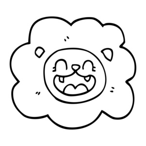 线描卡通快乐狮子图片