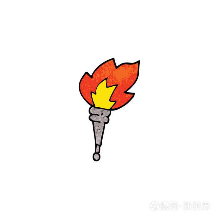 卡通涂鸦火焰火炬