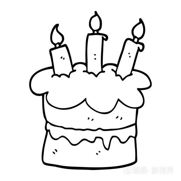 画线卡通巧克力蛋糕