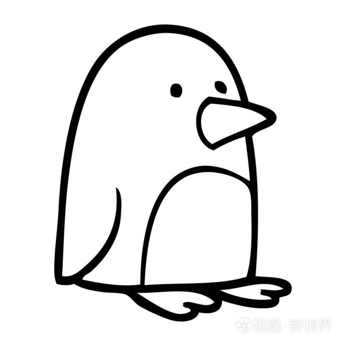 画线卡通小企鹅
