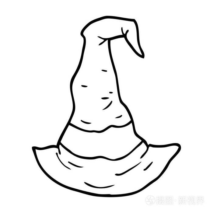 线绘卡通女巫帽子插画-正版商用图片13yad4-摄图新视界