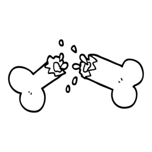 线描卡通断骨图片