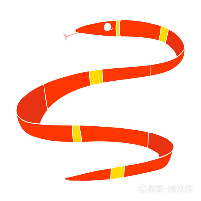 平色风格卡通海蛇