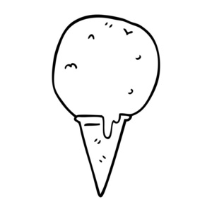 画线卡通冰淇淋锥
