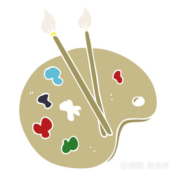 卡通涂鸦艺术家调色板插画-正版商用图片13yb1t-摄图新视界