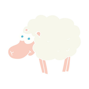 有趣的平色插图的羊