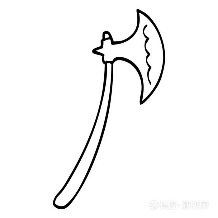 画线卡通斧头