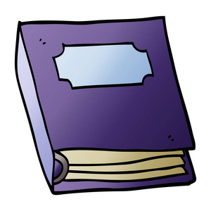 卡通涂鸦紫色的书