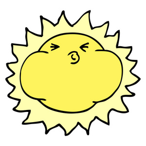卡通涂鸦闪耀的太阳图片