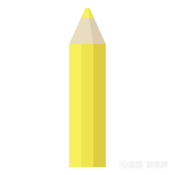 黄色着色铅笔图形矢量图示