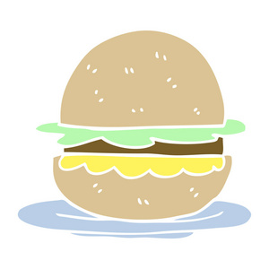 平面彩色插图卡通汉堡