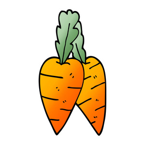 卡通涂鸦蔬菜彩色矢量插图