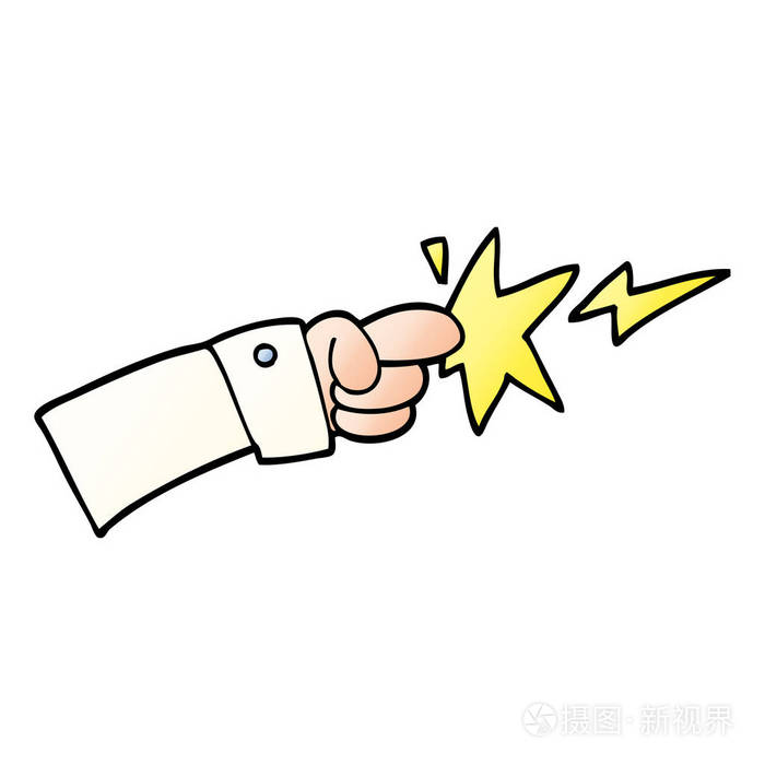 矢量渐变图卡通指向手图