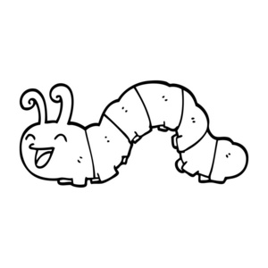 动物线描线描卡通笑毛毛虫照片