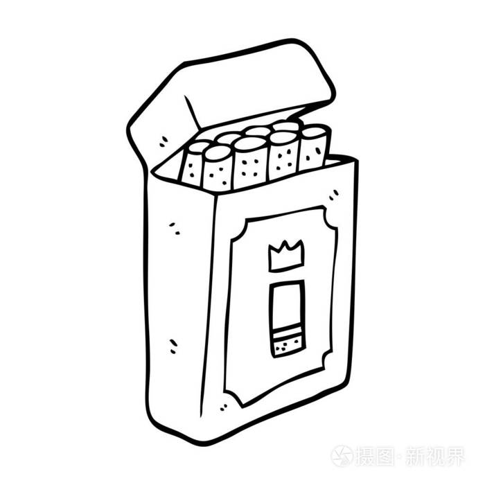 线绘卡通香烟包插画-正版商用图片13ycz3-摄图新视界