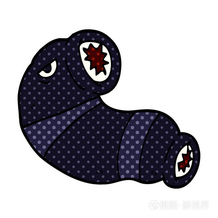 卡通涂鸦怪物水蛭