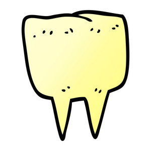 卡通涂鸦牙齿矢量插图