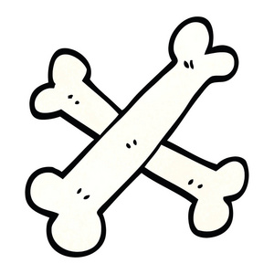 卡通涂鸦交叉骨头插画
