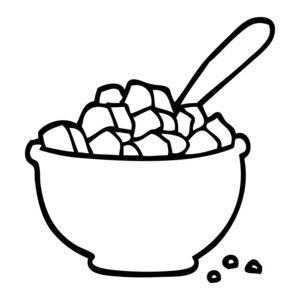 画线卡通碗麦片照片