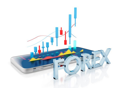 外汇指示器股票信号移动外汇交易3渲染插画照片