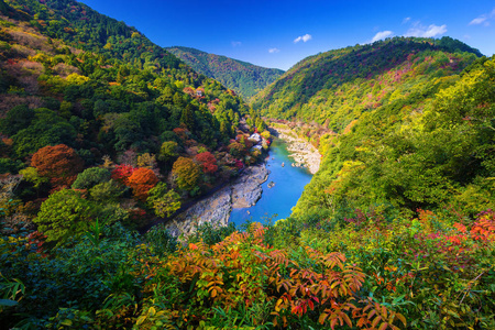 秋天在阿拉山观景点和河津河日本