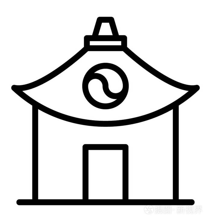 韩国标志性建筑描绘了韩国寺庙插画-正版商用图片13yhhm-摄图新视界