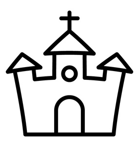 描绘教堂图标的基督教圣地