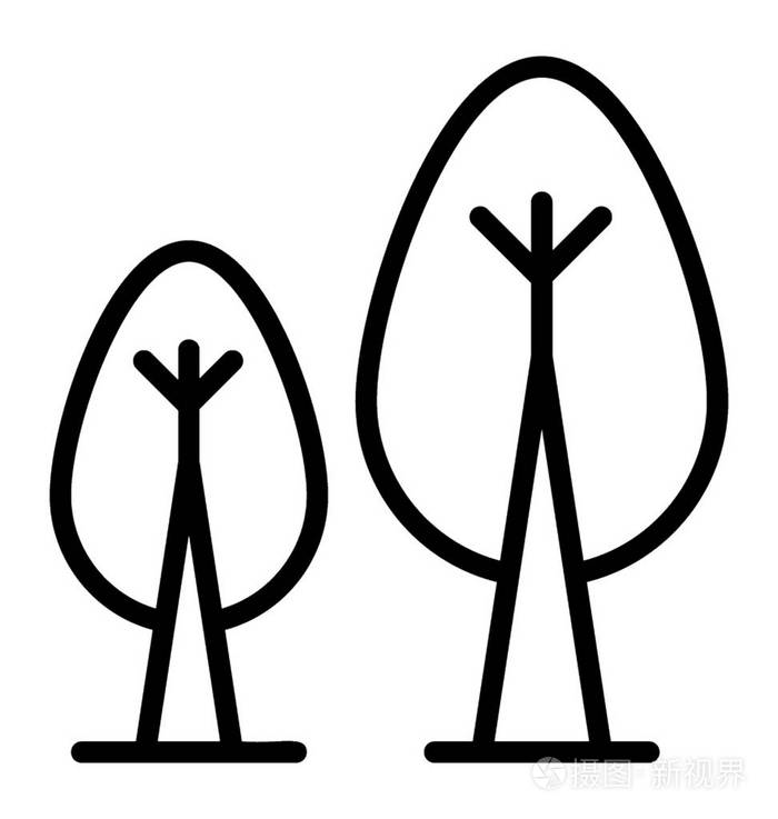小树和大树一起是森林的象征插画-正版商用图片13yjo9-摄图新视界