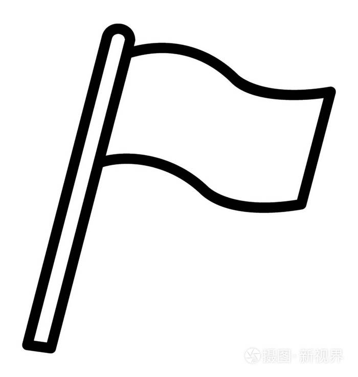 一个飘扬的体育旗帜线图标插画-正版商用图片13yk2c-摄图新视界