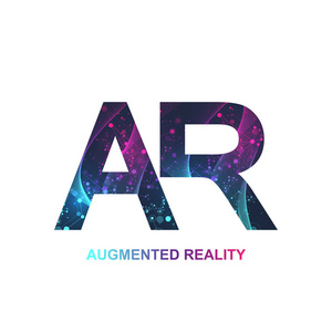 增强现实概念横幅, Ar. 虚拟现实和增强现实徽标。现代科技科幻概念载体