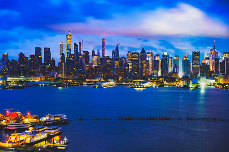纽约城市天际线黄昏纽约美国图片