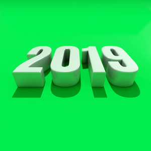 新年红2019创意设计理念3d 渲染图像