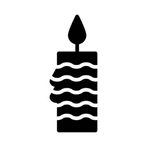 蜡烛火焰平面图标隔离白色背景矢量插图