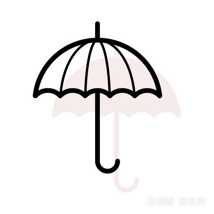 雨伞平面图标矢量插图