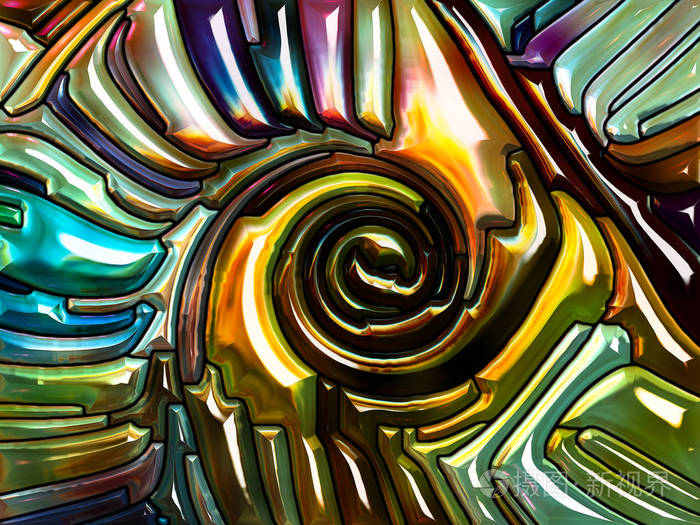 彩色图案系列由铅玻璃设计制成的抽象背景使人联想到新艺术用于自然美