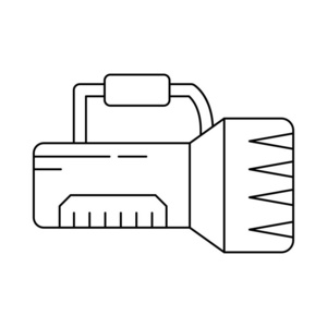 手电筒平面图标隔离白色背景矢量插图