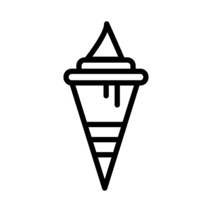 甜冰淇淋平面图标矢量插图