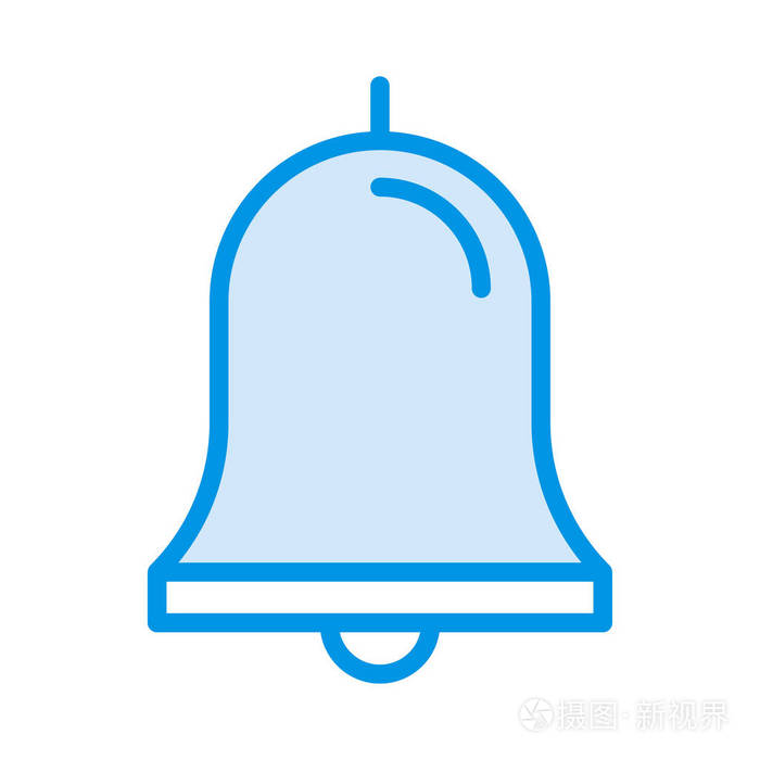 警铃通知平面图标矢量插图