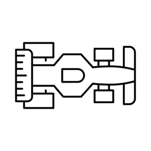 赛车平面图标矢量插图