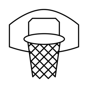 篮球平面图标隔离白色背景矢量插图