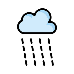 下雨和叠层天气草图图标设置 手绘天气图标集 天气矢量图标集
