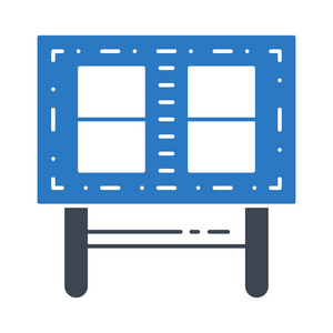 运动计分板平面图标隔离白色背景矢量插图