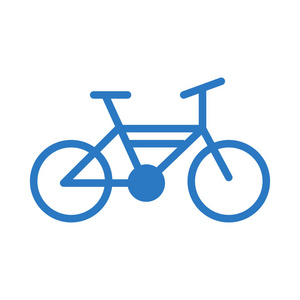 自行车平面图标矢量插图