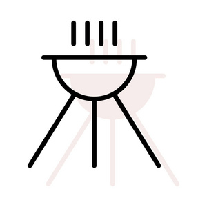 烧烤食品平面图标插图