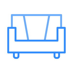 沙发平面图标矢量插图内部概念
