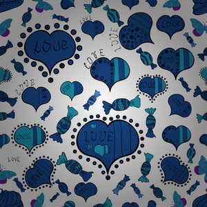 s Day. Seamless pattern Beautiful handdrawn seamless with heart