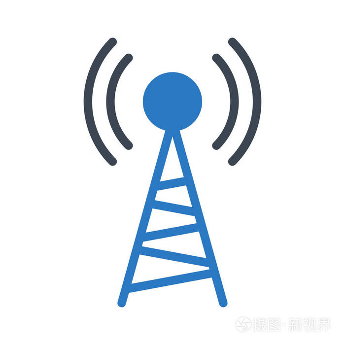 天线塔信号平面图标矢量图