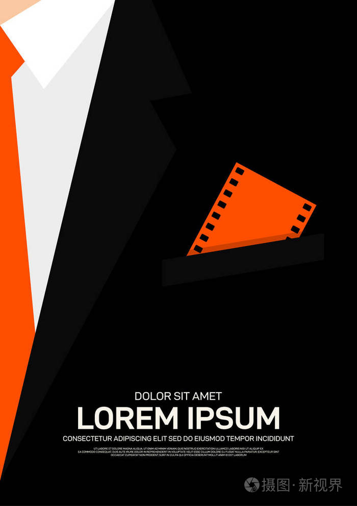 电影和电影海报模板设计现代复古复古风格.