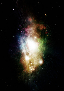 遥远星系中的恒星尘埃和气体星云。 由美国宇航局提供的这幅图像的元素