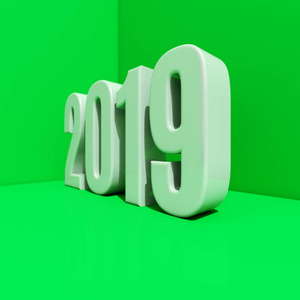 新年红2019创意设计理念3d 渲染图像